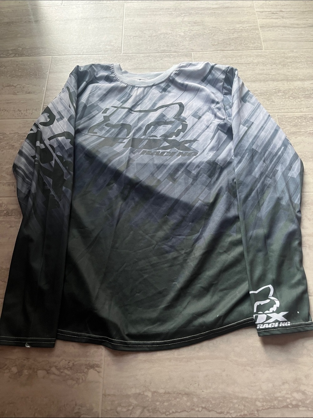 Fox Men's Long Sleeve Black and Gray Gradient Riding Jersey